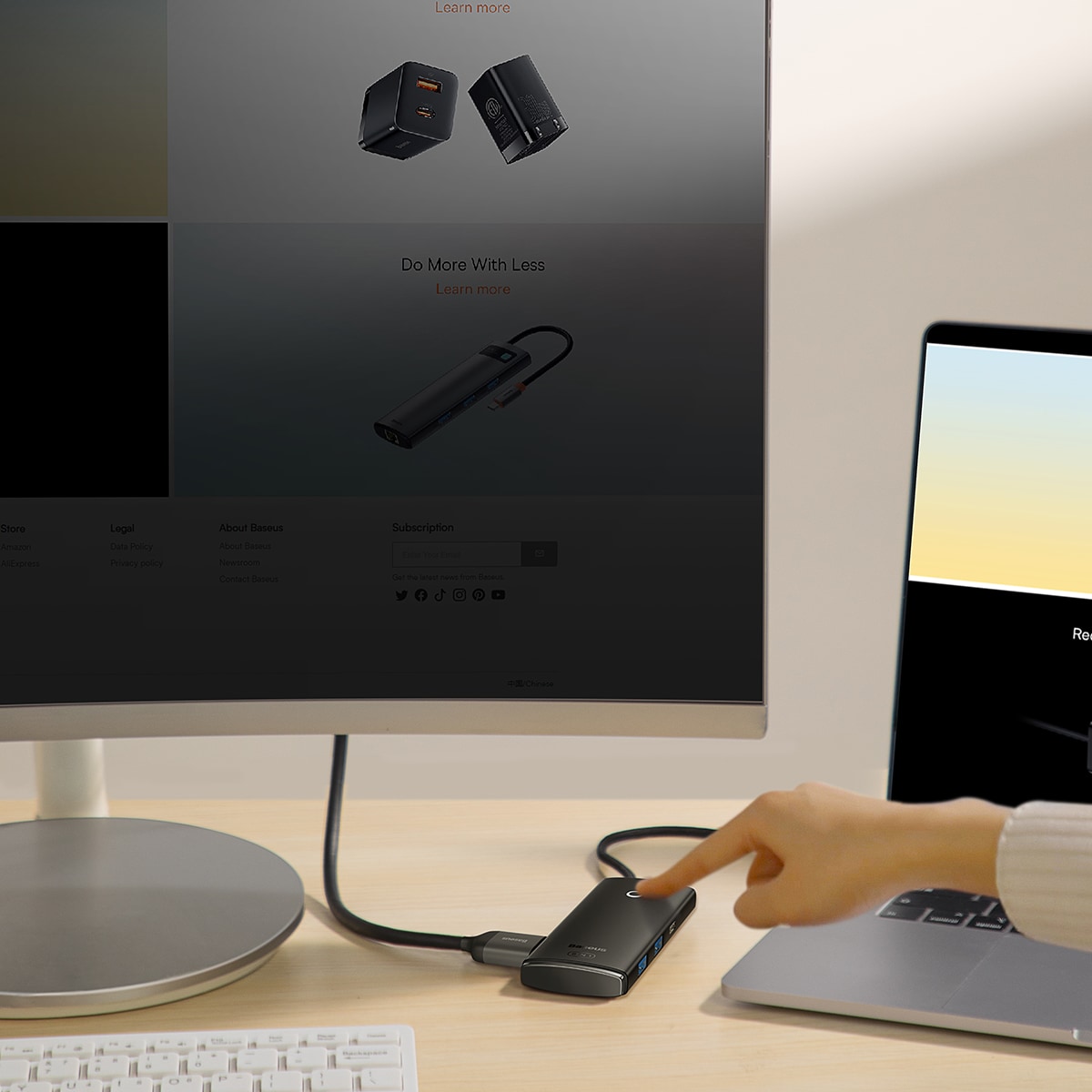 Baseus Lite Series USB Type C HUB - 2 x USB 3.0 / USB Type C / HDMI / SD/TF OTG svart (WKQX050001)