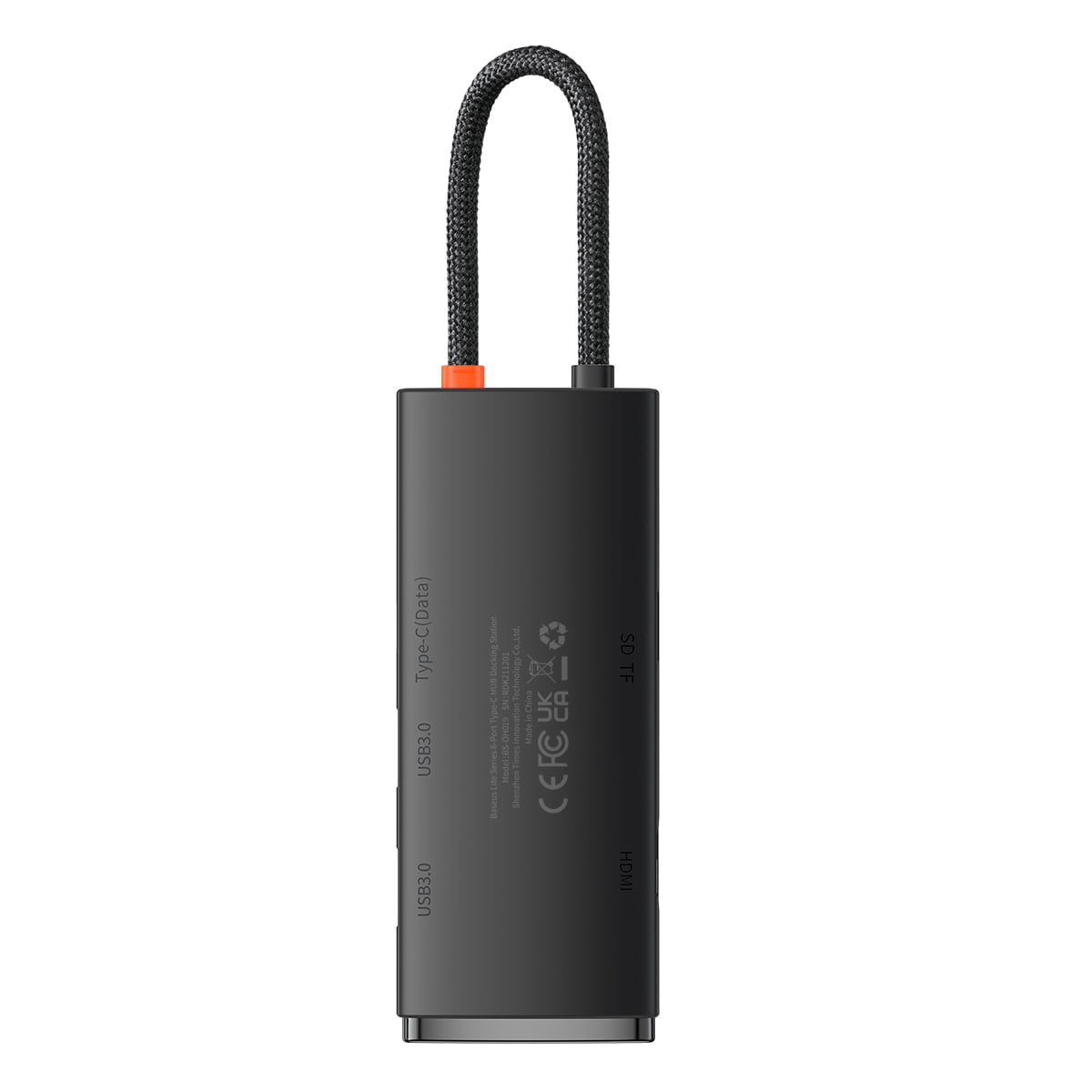 Baseus Lite Series USB Type C HUB - 2 x USB 3.0 / USB Type C / HDMI / SD/TF OTG svart (WKQX050001)