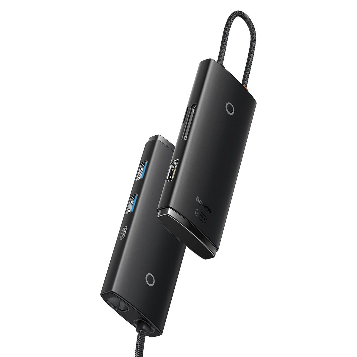 Baseus Lite Series multifunksjonell HUB USB Type C - 2 x USB 3.0, USB Type C PD, HDMI, SD/TF svart