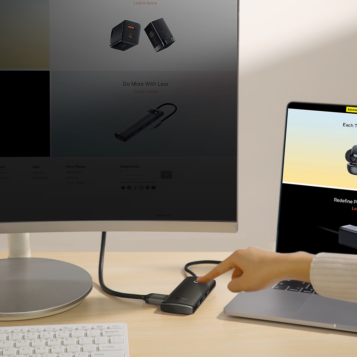 Baseus Lite Series multifunksjonell HUB USB Type C - 2 x USB 3.0, USB Type C PD, HDMI, SD/TF svart