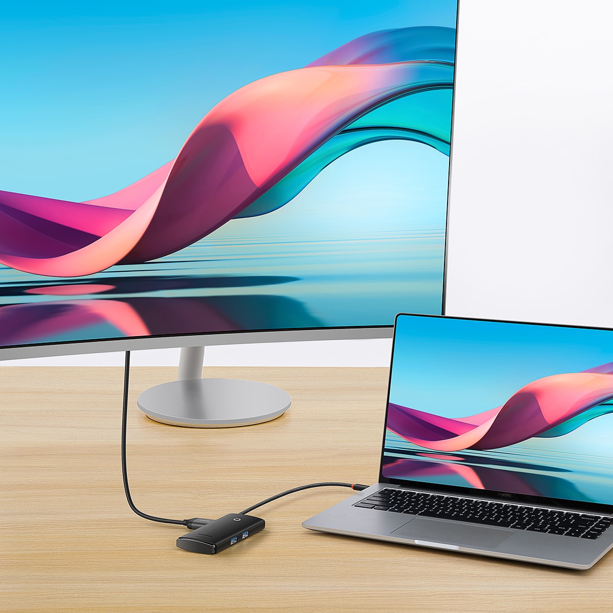 Baseus Lite Series multifunksjonell HUB USB Type C - 2 x USB 3.0, USB Type C PD, HDMI, SD/TF svart