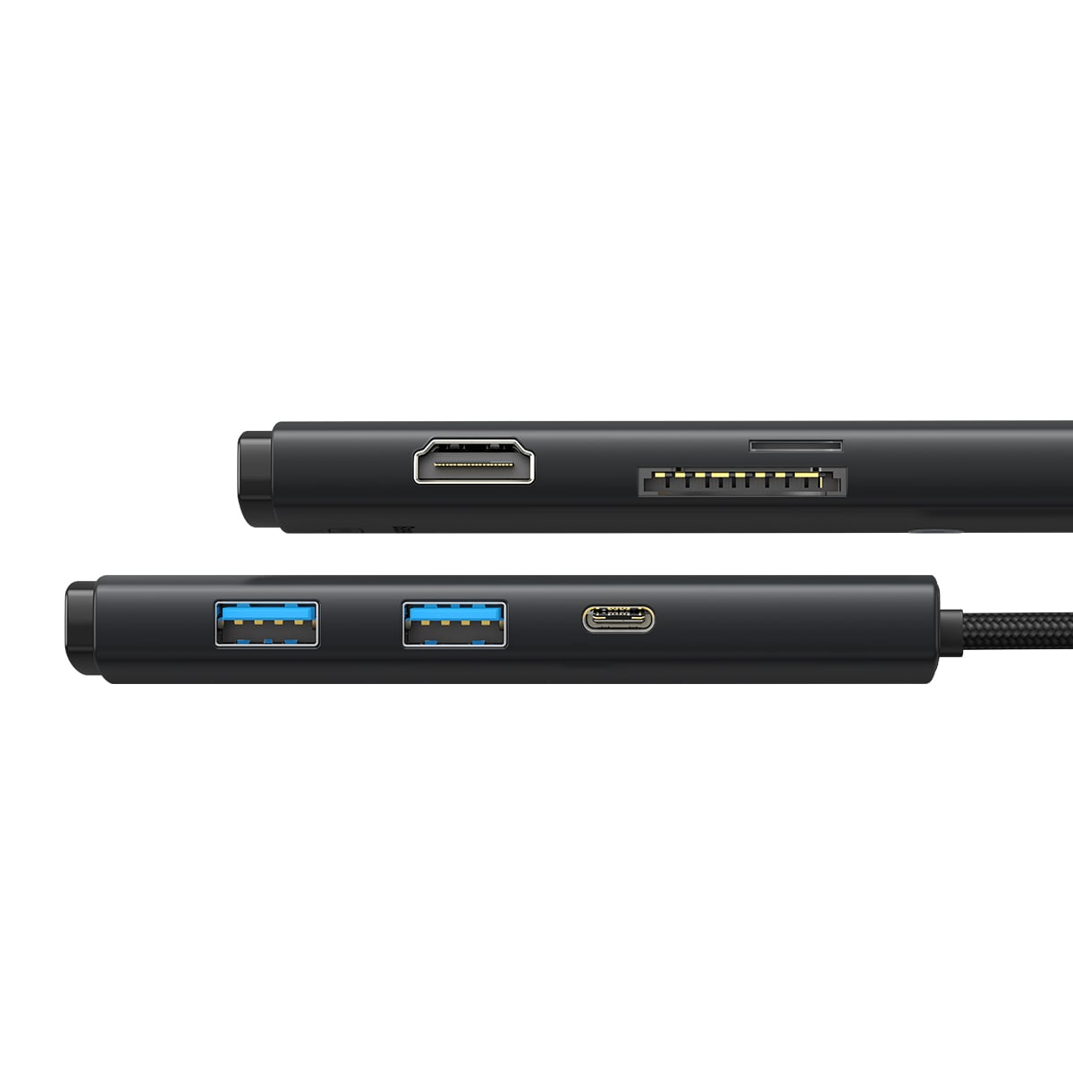 Baseus Lite Series multifunksjonell HUB USB Type C - 2 x USB 3.0, USB Type C PD, HDMI, SD/TF svart