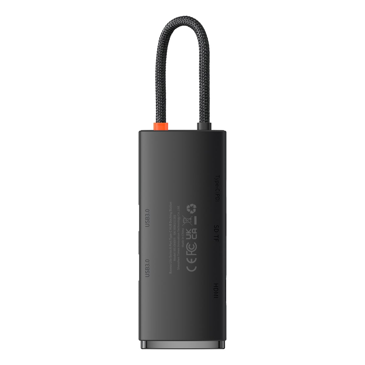 Baseus Lite Series multifunksjonell HUB USB Type C - 2 x USB 3.0, USB Type C PD, HDMI, SD/TF svart