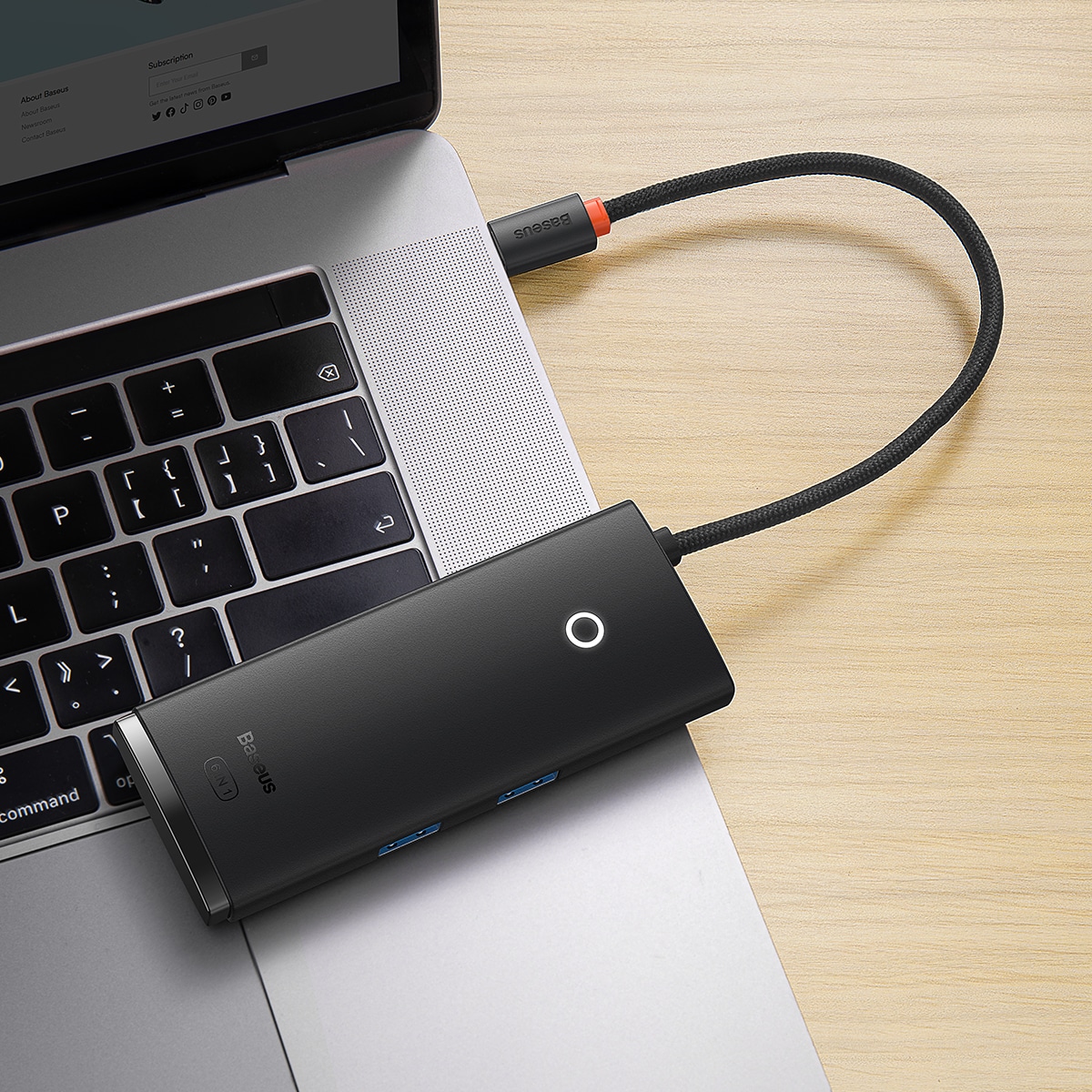 Baseus Lite Series multifunksjonell HUB USB Type C - 2 x USB 3.0, USB Type C PD, HDMI, SD/TF svart