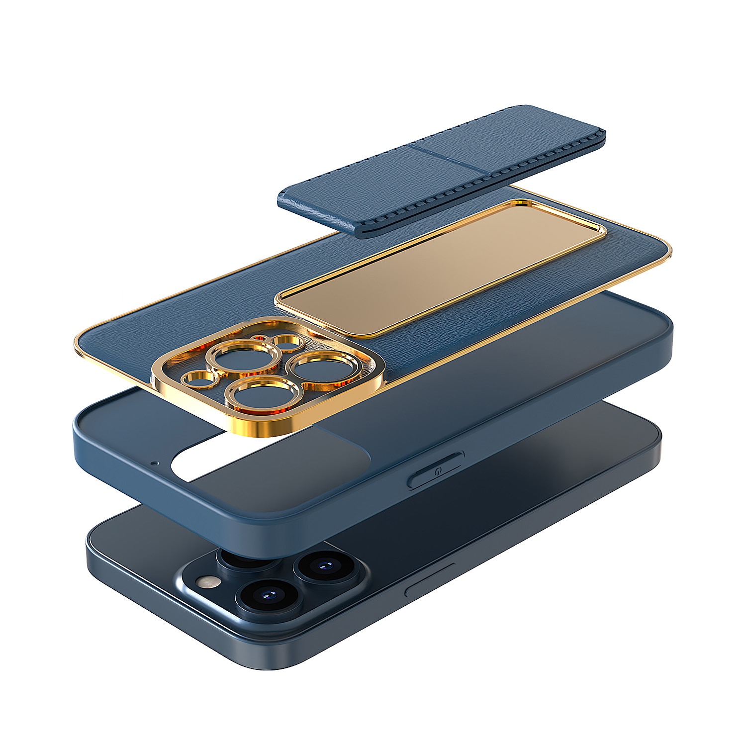 Nytt Kickstand-etui for iPhone 12 Pro med stativ lilla