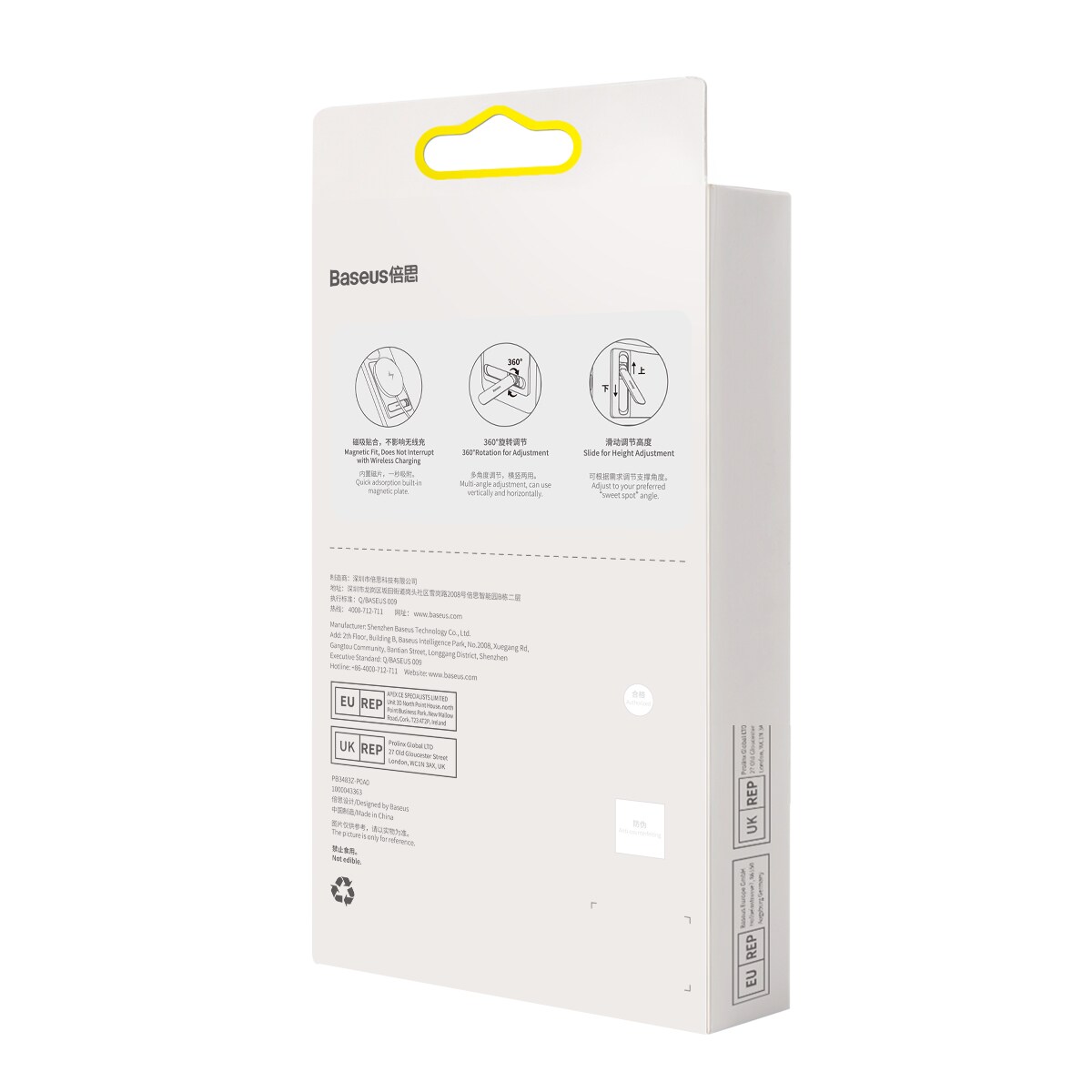 Baseus sammenleggbart stativ med magnetisk holder hvit (LUXZ010002)
