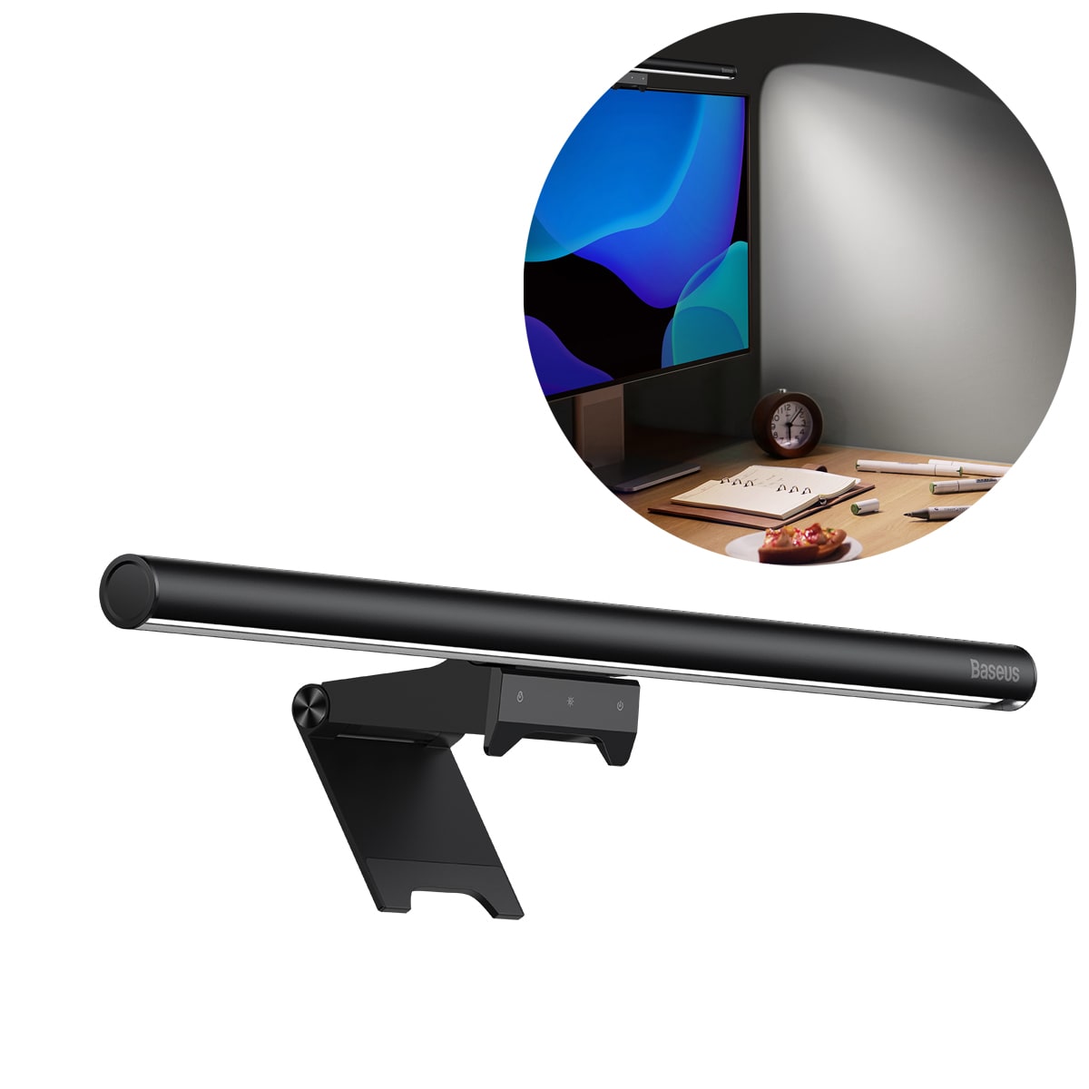 Baseus i-wok2 LED-lampe for skrivebordsskjermbelysning svart (DGIW000101)