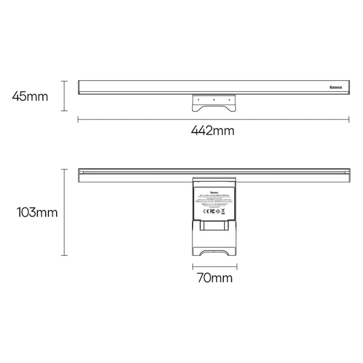 Baseus i-wok2 LED-lampe for skrivebordsskjermbelysning svart (DGIW000101)