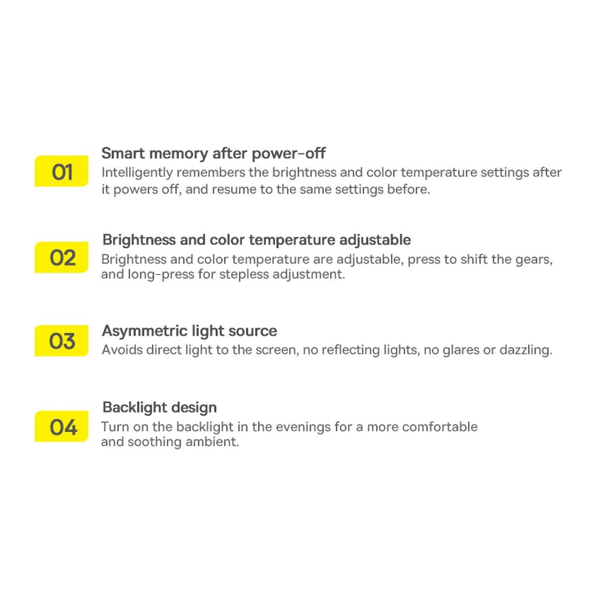 Baseus i-wok2 LED-lampe for skrivebordsskjermbelysning svart (DGIW000101)