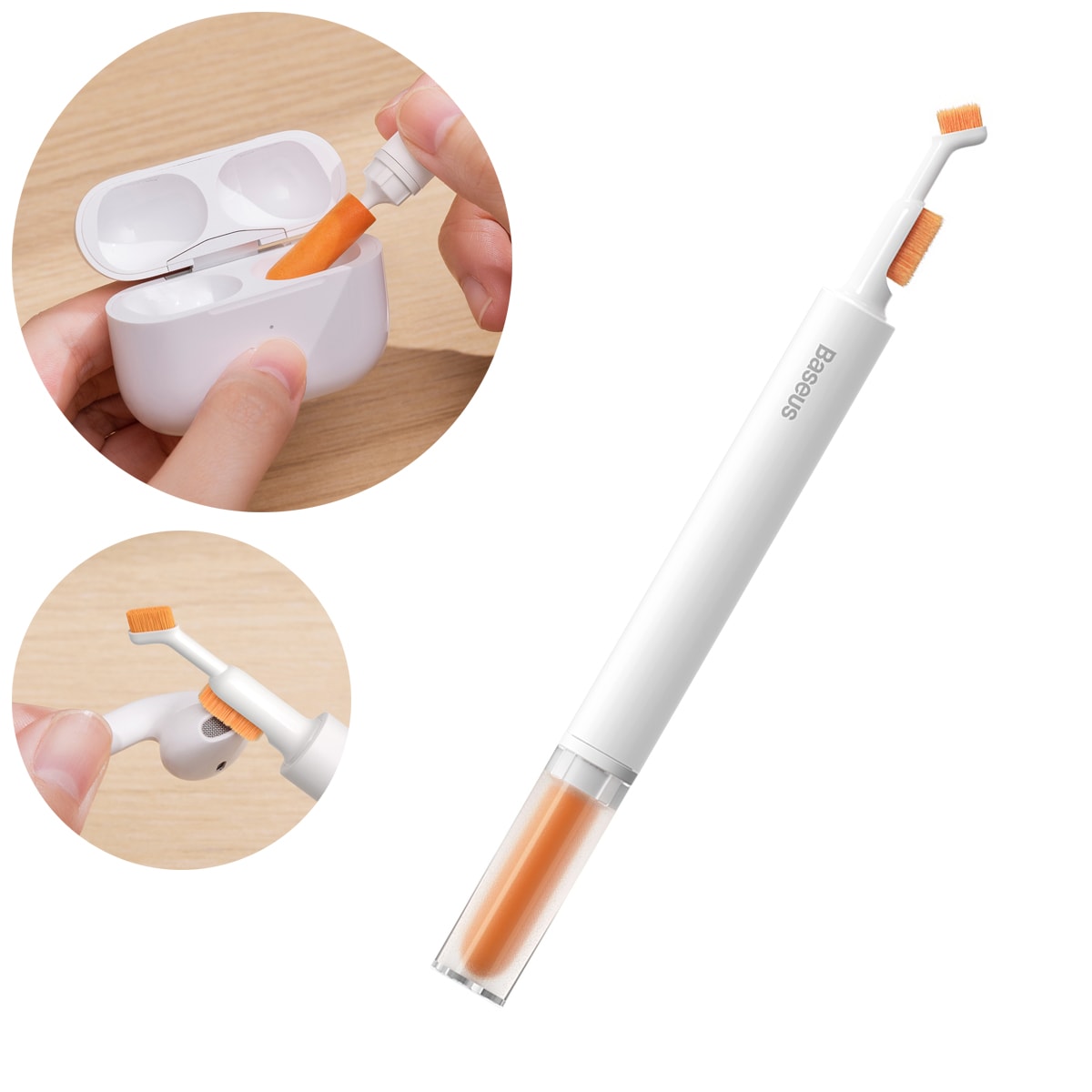 Baseus børste for rengjøring av hodetelefoner hvit (NGBS000002)