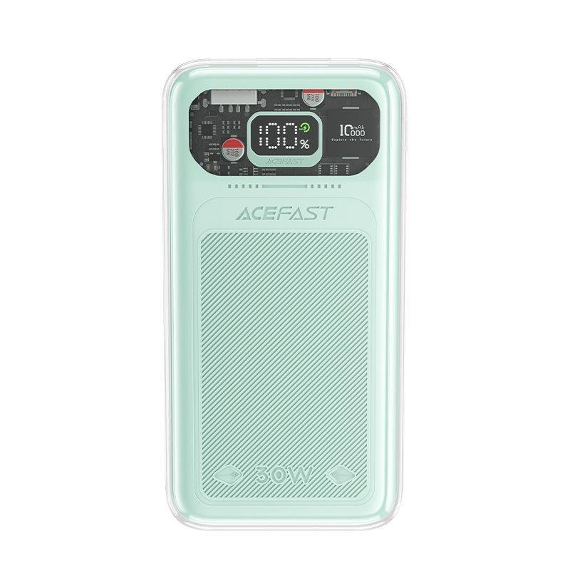 Acefast powerbank 10000mAh Sparkling Series hurtiglading 30W grønn (M1)