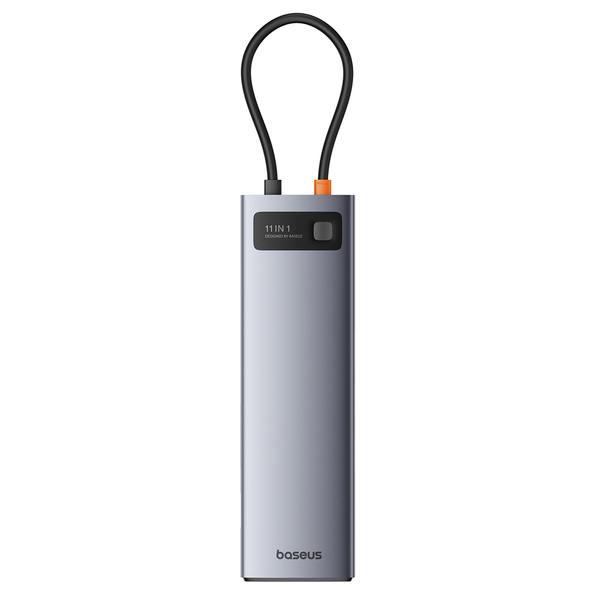 HUB 11in1 Baseus Metal Gleam USB-C PD/3x USB-A 3.0/USB-A 2.0/HDMI/VGA/AUX/RJ-45/SD TF - grå