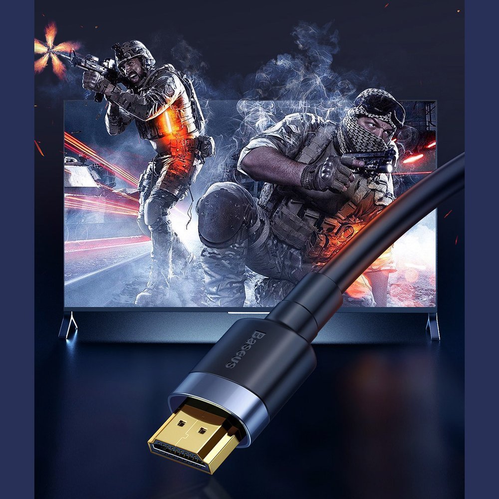 Baseus Cafule HDMI / HDMI 2.0 4K 60 Hz 3D 18 Gbps-kabel 2 m - svart