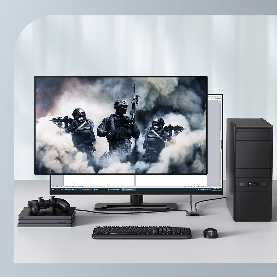 Baseus toveis bryter splitter svitsj HDMI - 2x HDMI 4K / 30 Hz grå (CAHUB-BC0G)