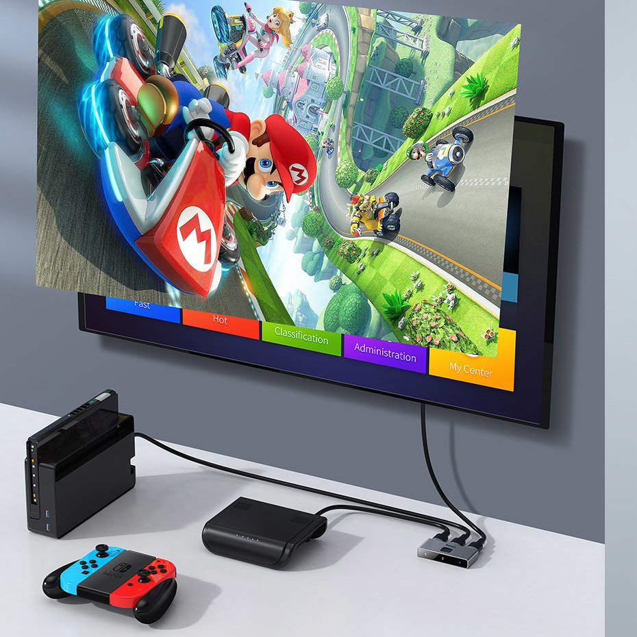 Baseus toveis bryter splitter svitsj HDMI - 2x HDMI 4K / 30 Hz grå (CAHUB-BC0G)