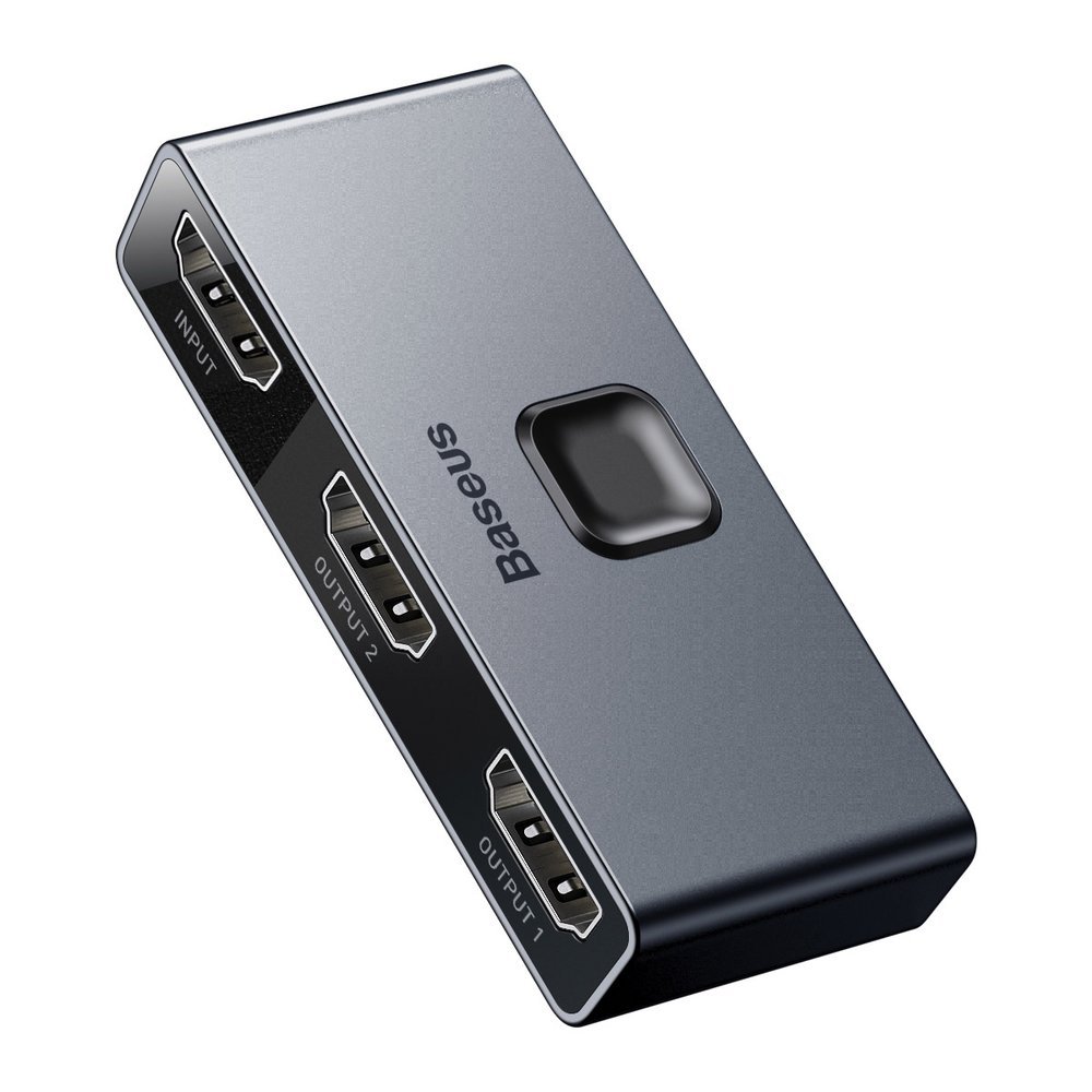 Baseus toveis bryter splitter svitsj HDMI - 2x HDMI 4K / 30 Hz grå (CAHUB-BC0G)