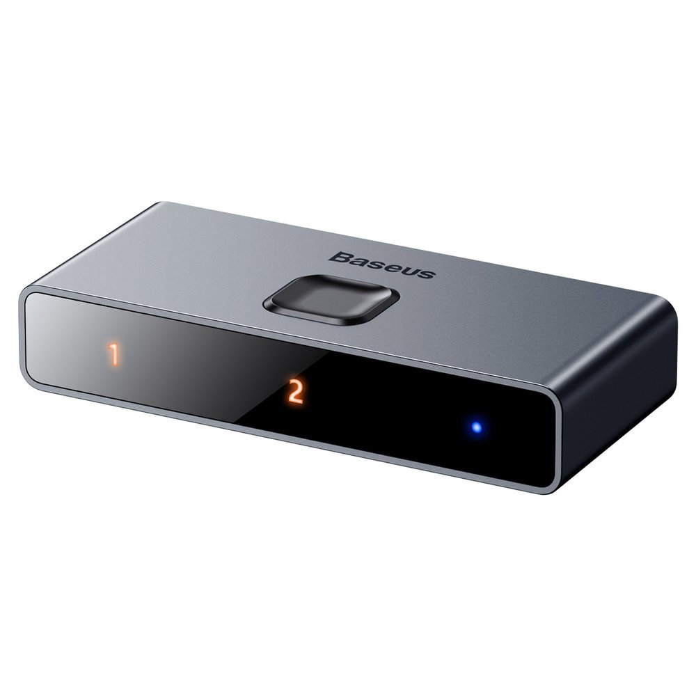 Baseus toveis bryter splitter svitsj HDMI - 2x HDMI 4K / 30 Hz grå (CAHUB-BC0G)
