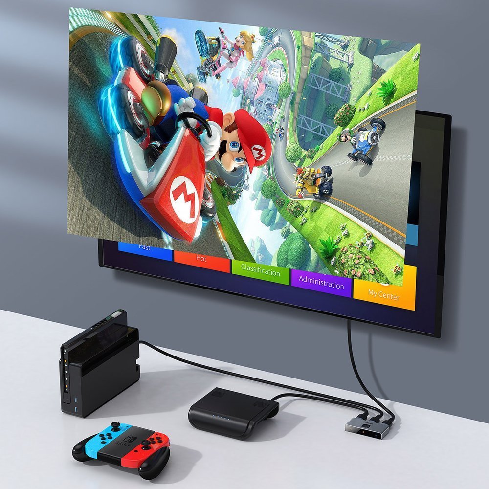 Baseus toveis bryter splitter svitsj HDMI - 2x HDMI 4K / 30 Hz grå (CAHUB-BC0G)