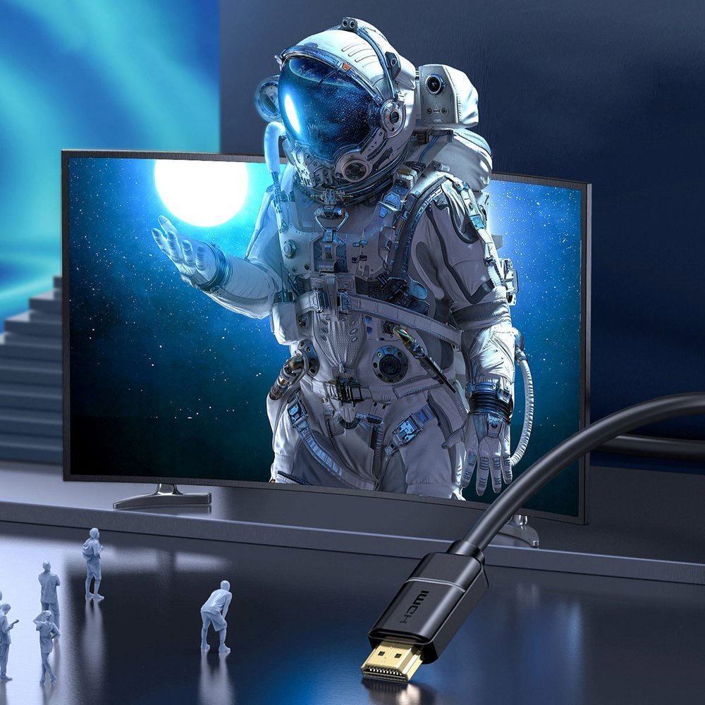 Baseus kabel HDMI 2.0-kabel 4K 60 Hz 3D HDR 18 Gbps 1 m svart (CAKGQ-A01)