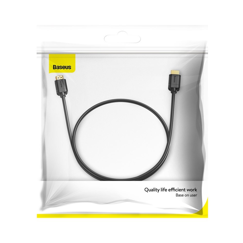 Baseus kabel HDMI 2.0-kabel 4K 60 Hz 3D HDR 18 Gbps 1 m svart (CAKGQ-A01)