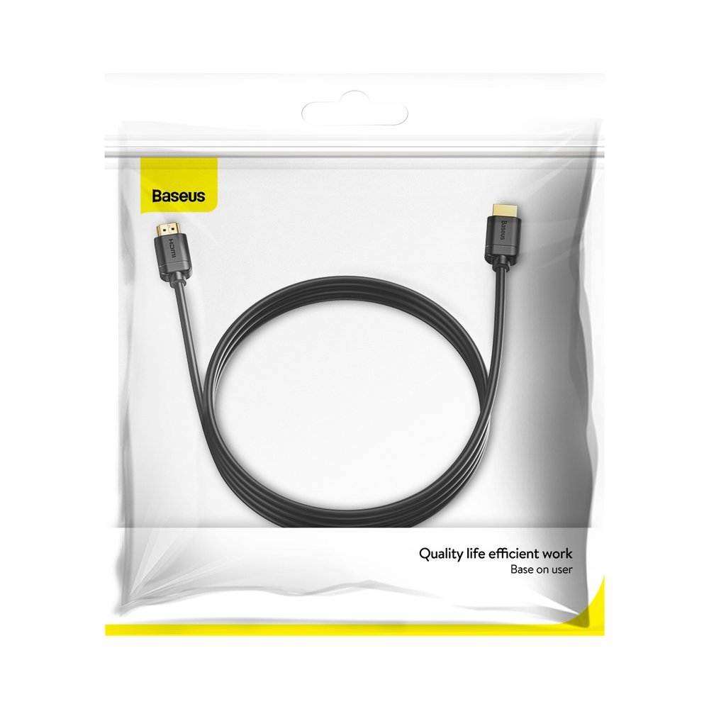 Baseus Kabel HDMI 2.0 4K 60 Hz 3D HDR 18 Gbps 3 m svart (CAKGQ-C01)