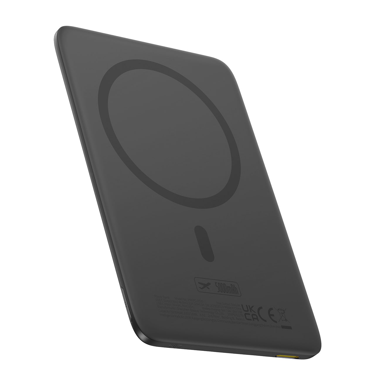 Baseus PicoGo AM41 5000 mAh 20W MagSafe strømbank med USB-C 60W 30 cm kabel - svart