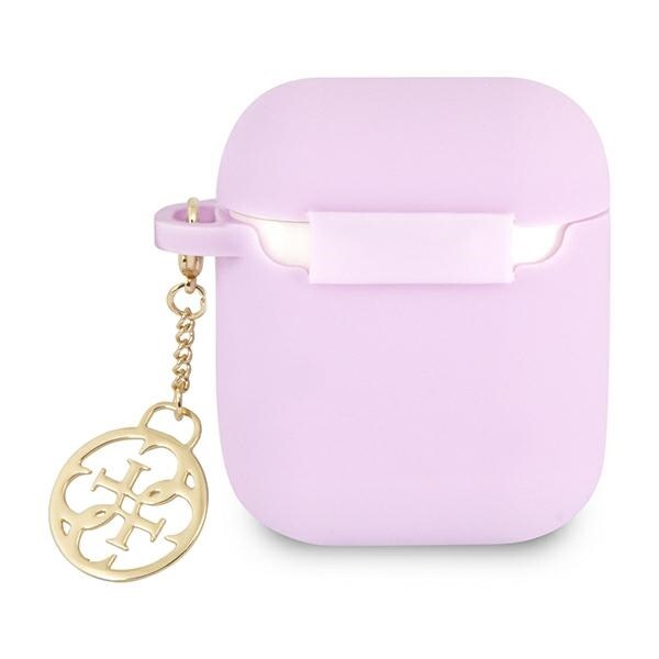 Guess GUA2LSC4EU AirPods 1/2-deksel lilla/lilla Silikon Charm 4G Collection