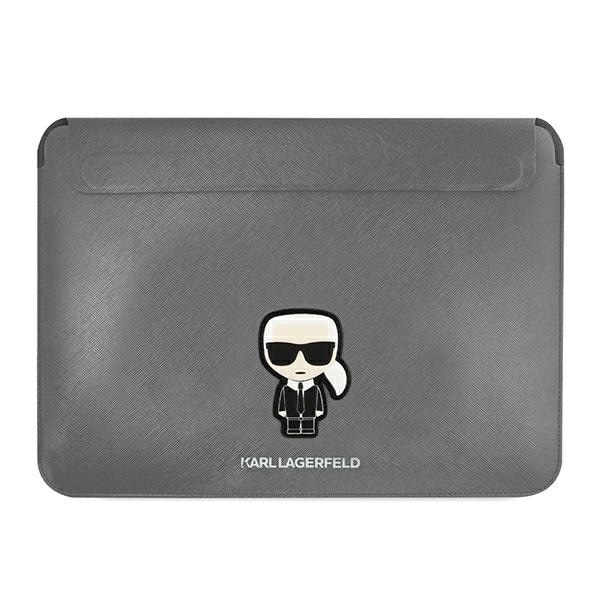 Karl Lagerfeld Saffiano Ikonik Karl-etui for en 13-14" bærbar datamaskin - sølv
