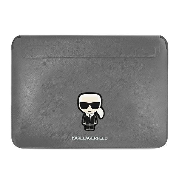 Karl Lagerfeld Saffiano Ikonik Karl-etui for en 16" bærbar datamaskin - sølv
