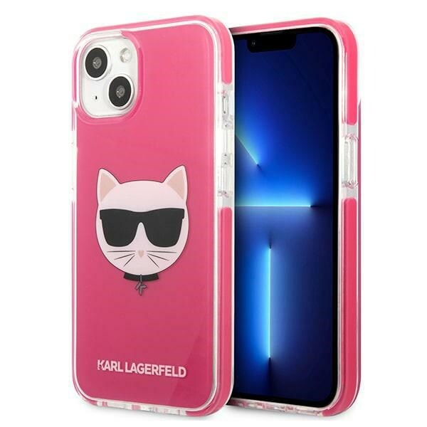 Karl Lagerfeld Choupette Hodeveske for iPhone 13 - fuchsia
