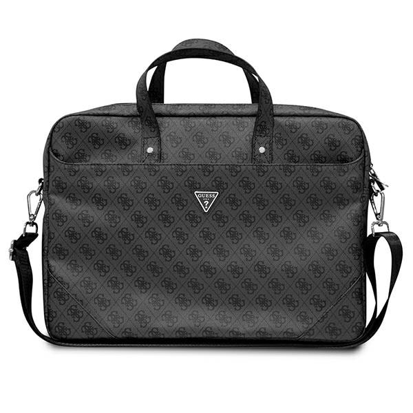Guess Saffiano 4G Triangle Logo bag for en 16'' bærbar PC - svart