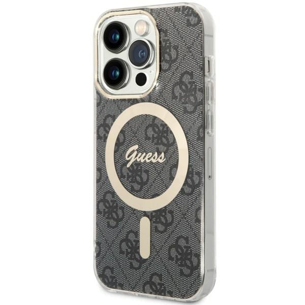 Guess 4G MagSafe-etui for iPhone 14 Pro - svart