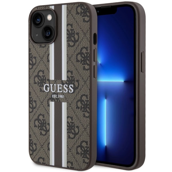Guess GUHMP14SP4RPSW iPhone 14 6,1" brun/brun hardcase 4G Printed Stripes MagSafe
