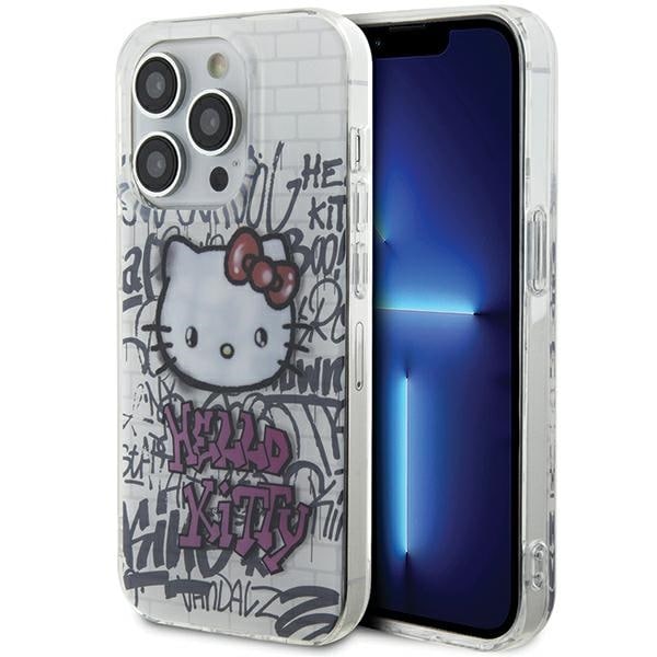 Hello Kitty IML Kitty On Bricks Graffiti-etui for iPhone 13 Pro / 13 - hvit