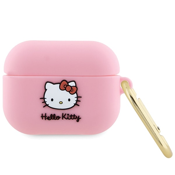 Hello Kitty Silikon 3D Kitty Head-etui for AirPods Pro - rosa