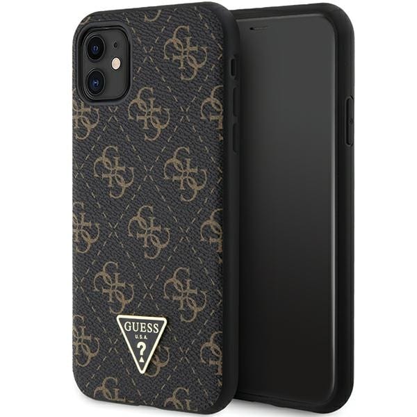 Guess 4G 4G Triangle Metal Logo etui for iPhone 11 / XR - svart