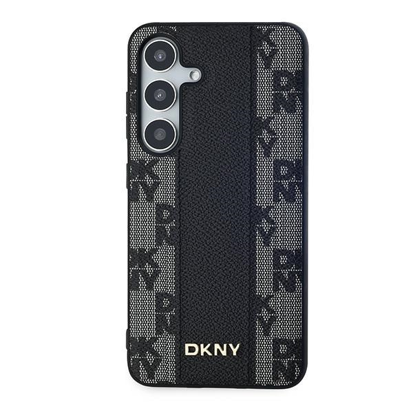 DKNY MagSafe-etui i skinn med rutete ensfarget mønster for Samsung Galaxy S24 - svart