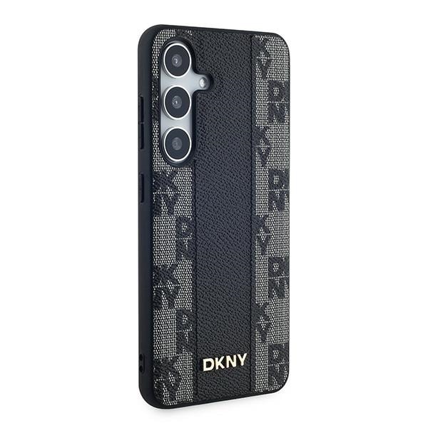 DKNY MagSafe-etui i skinn med rutete ensfarget mønster for Samsung Galaxy S24 - svart