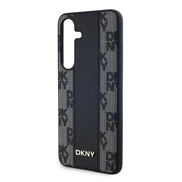 DKNY MagSafe-etui i skinn med rutete ensfarget mønster for Samsung Galaxy S24 - svart