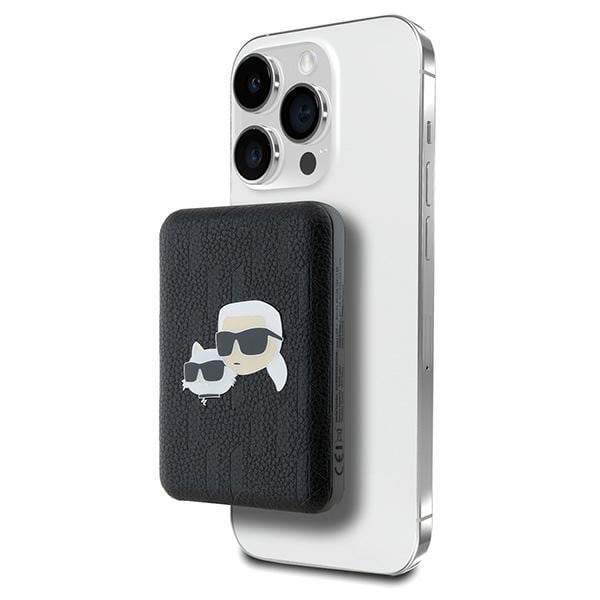 Karl Lagerfeld Powerbank KLPB5FPGKSKCHK 16W 5000mAh svart/svart Karl & Choupette MagSafe