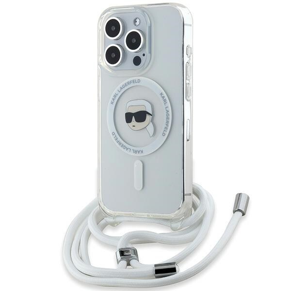 Karl Lagerfeld Crossbody IML Karl Head MagSafe-etui for iPhone 15 Pro Max - gjennomsiktig