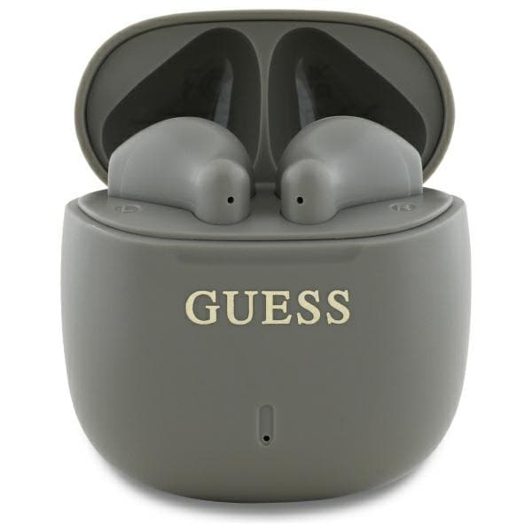 Guess Bluetooth-hodetelefoner GUTWSJ14ESGE TWS + dokkingstasjon taupe Trykt Classic Logo
