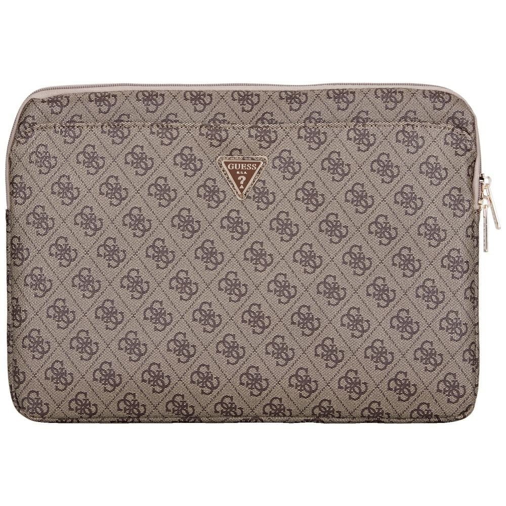 Guess Erme 4G glidelåslomme Triangle Logo 14" veske for bærbar PC - brun
