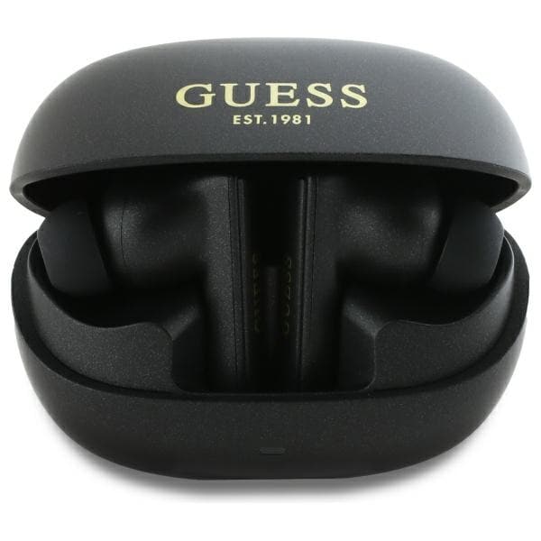 Guess Bluetooth-hodetelefoner GUTWST88MCTGK TWS + dokkingstasjon svart/svart Capsule Trykt logo