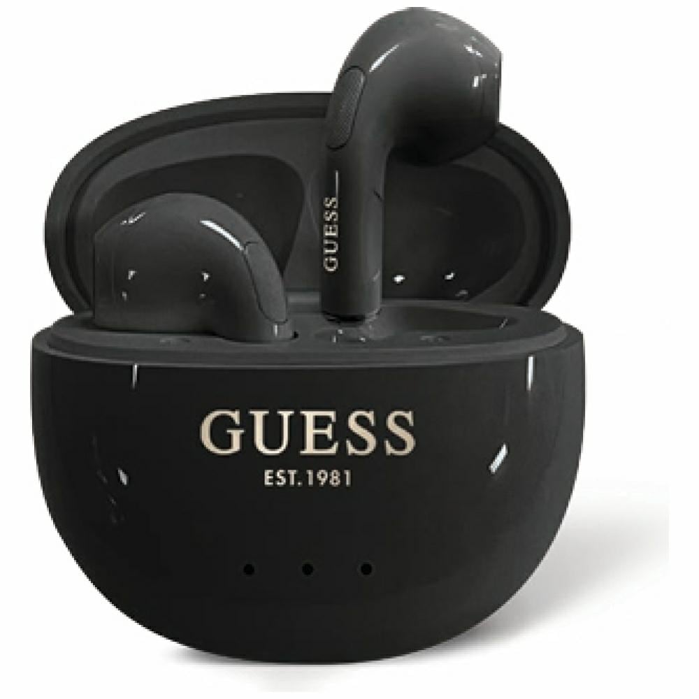 Guess Glossy Effect Egg Shape Printed Classic Logo TWS-hodetelefoner - svart