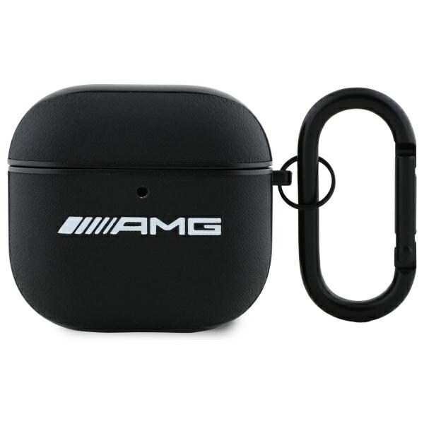 AMG Leather White Logo Case for AirPods 4 - svart/hvitt