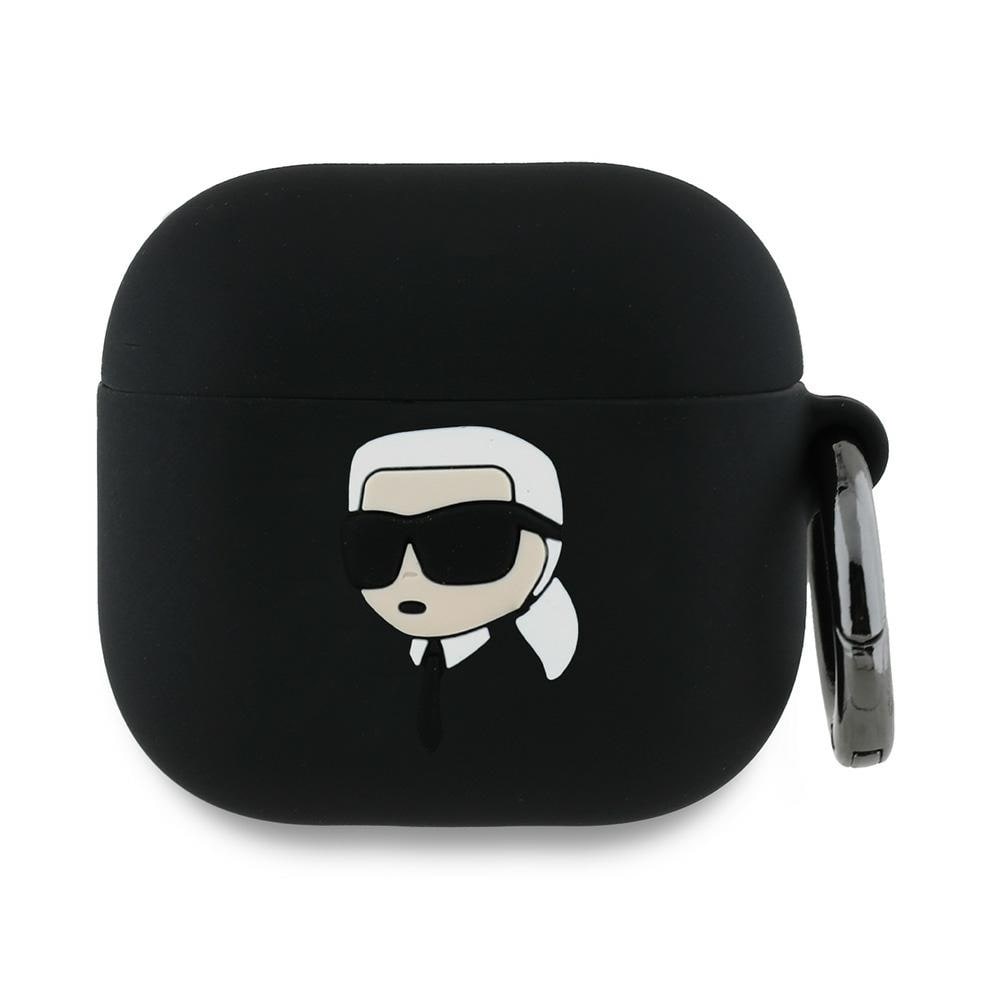 Karl Lagerfeld Karl Head 3D-etui i silikon for AirPods 4 - Svart