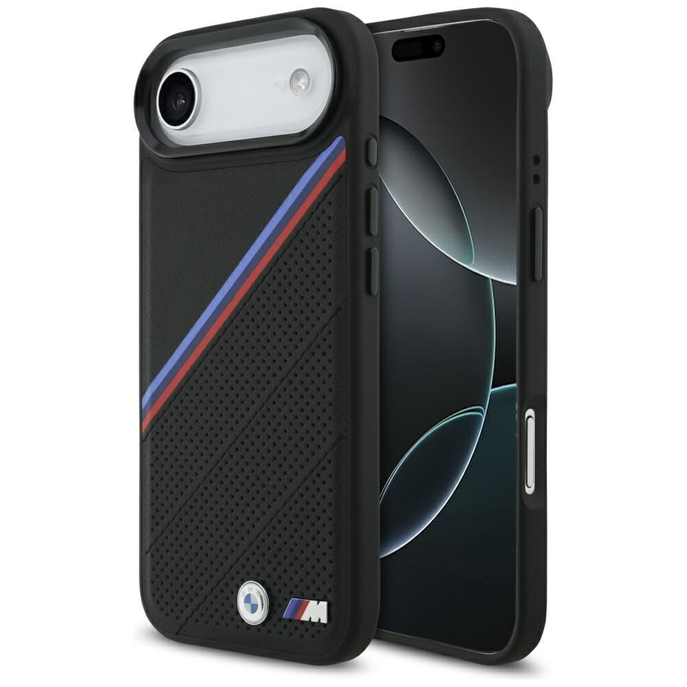 BMW M Tricolor MagSafe-etui med metallogo for iPhone 17 Air - svart