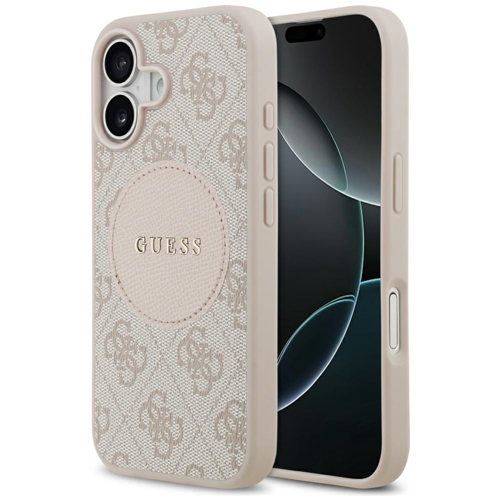 Guess 4G Circle Classic MagSafe-etui med logo for iPhone 17 - Rosa
