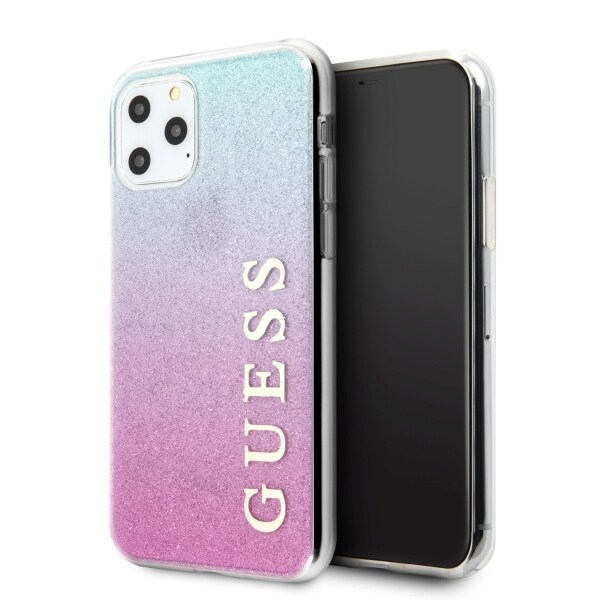 Guess GUHCN65PCUGLPBL iPhone 11 Pro Max roseblått/rosa blått hardt etui Glitter Gradient